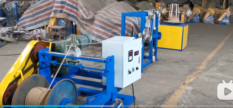 散裝鋼絲主動放線復(fù)繞計米機(jī)組FR500型試機(jī)